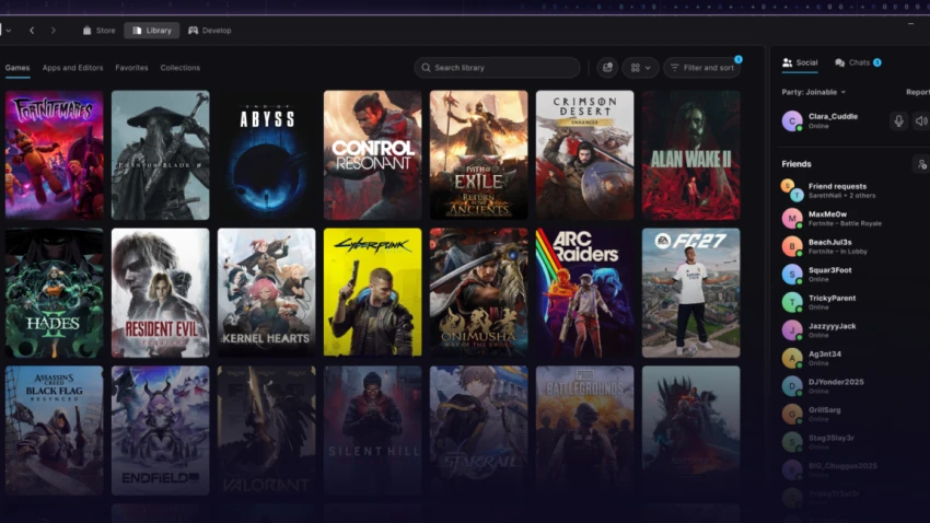 Компания Epic утверждает, что её новый лаунчер Epic Games Launcher, созданный на основе технологии vibe, работает быстрее, чем Steam.